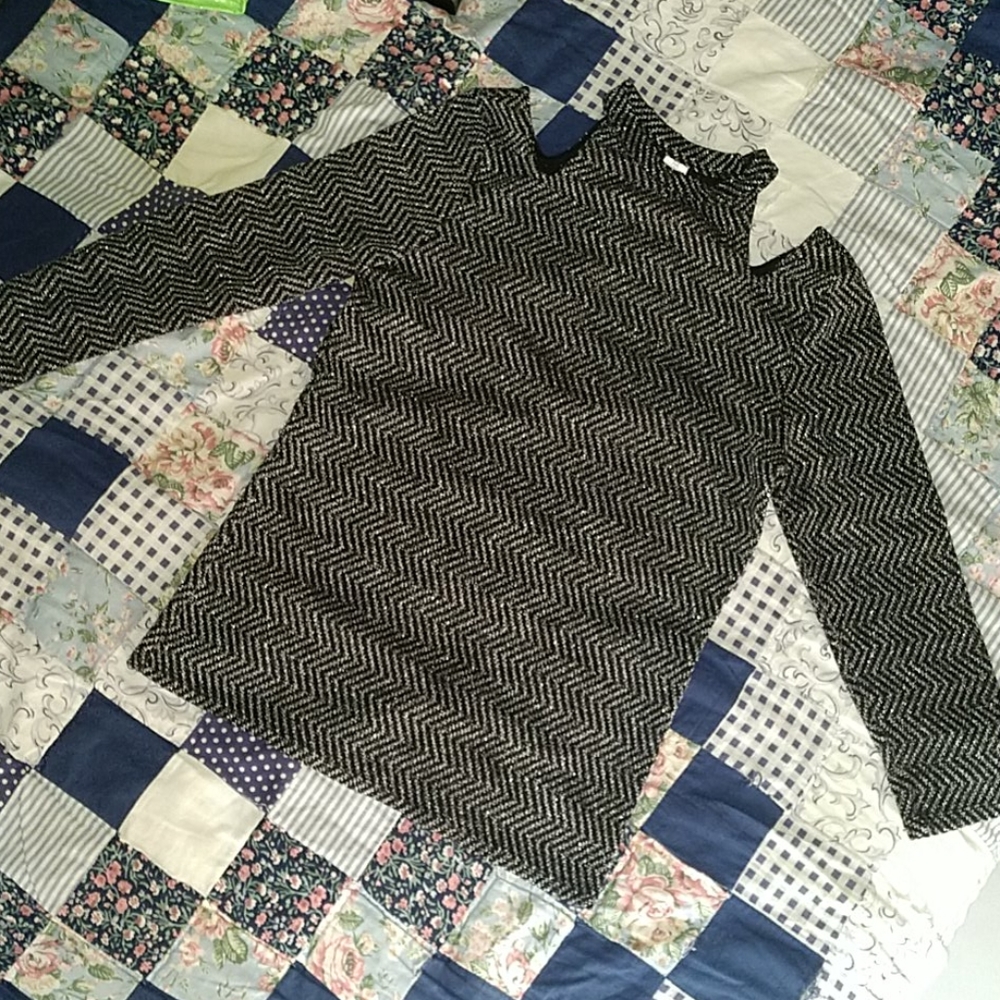 Metallic long sleeve shirt